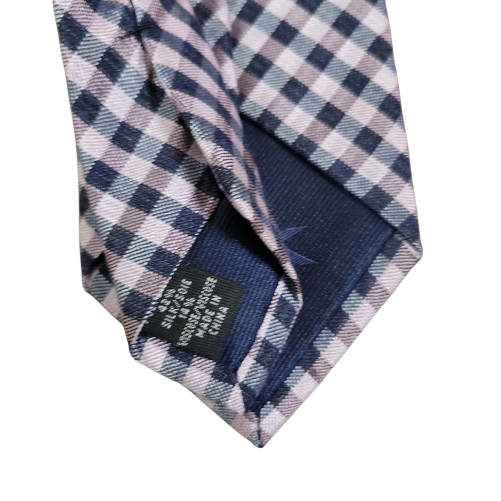 Michael Kors Men's Designer 100% Silk Plaid Neck Tie Excellent Condition - Picture 3 of 4